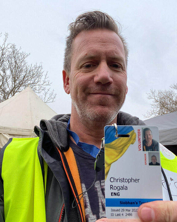 Chris at Work in Poland helping Refugees